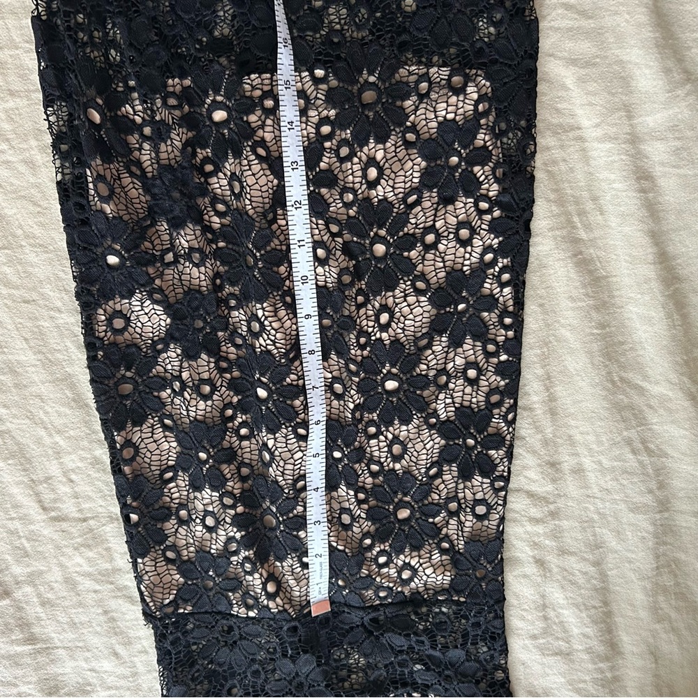Sage Black Lace Maxi Dress with Nude Lining - Picture 6 of 9